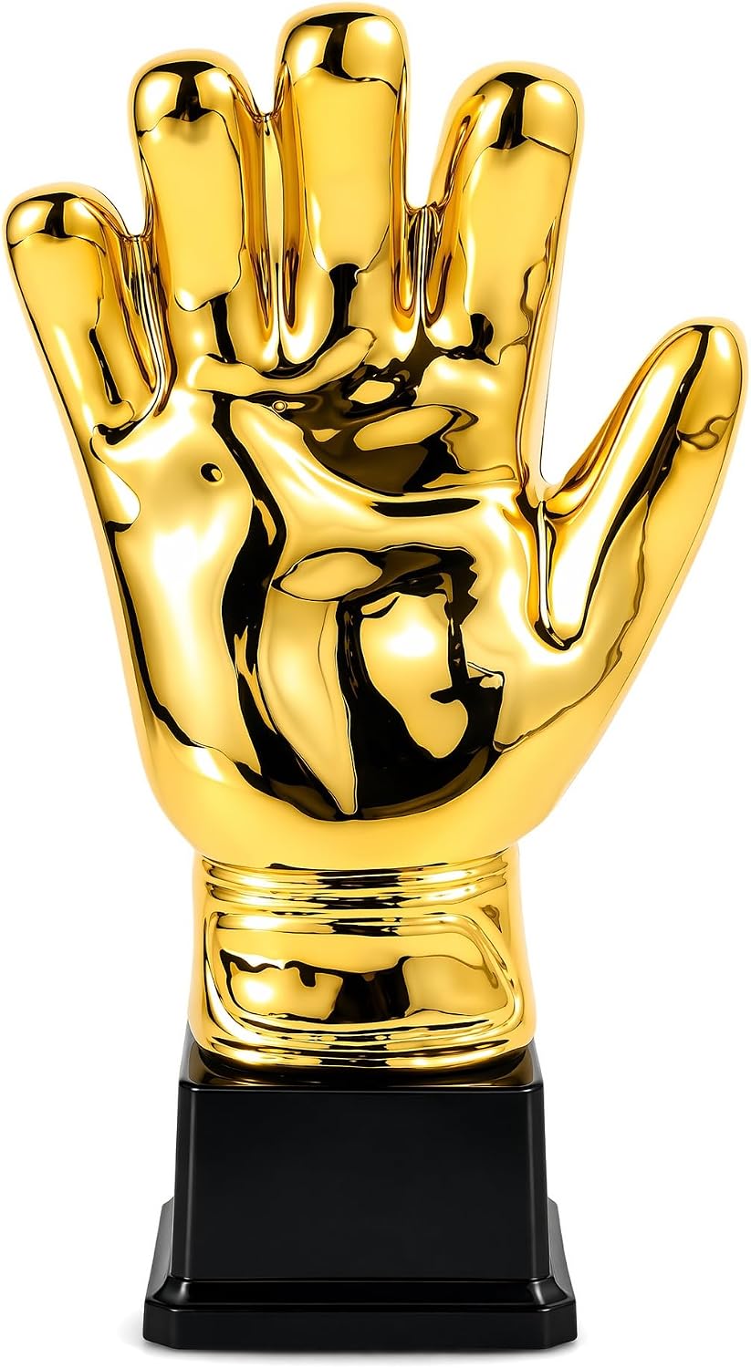 BESPORTBLE Gold Soccer Glove Trophy Plastic Award for Goalkeeper Football Competitions School Matches Amateur Leagues Celebrations