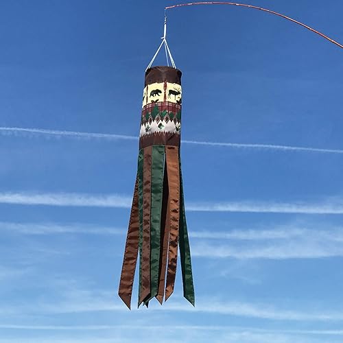 Vista 23 de In the Breeze Tienda de campaña de camping 40 pulgadas apliques Windsock - Decoración colgante con escena al aire libre Tienda Campint