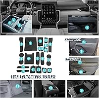 Vista 2 de Alfombrillas de ranura de puerta Acadia 2025 2026 para accesorios GMC Acadia 2026, alfombrillas de goma interior antideslizantes, forro de consola