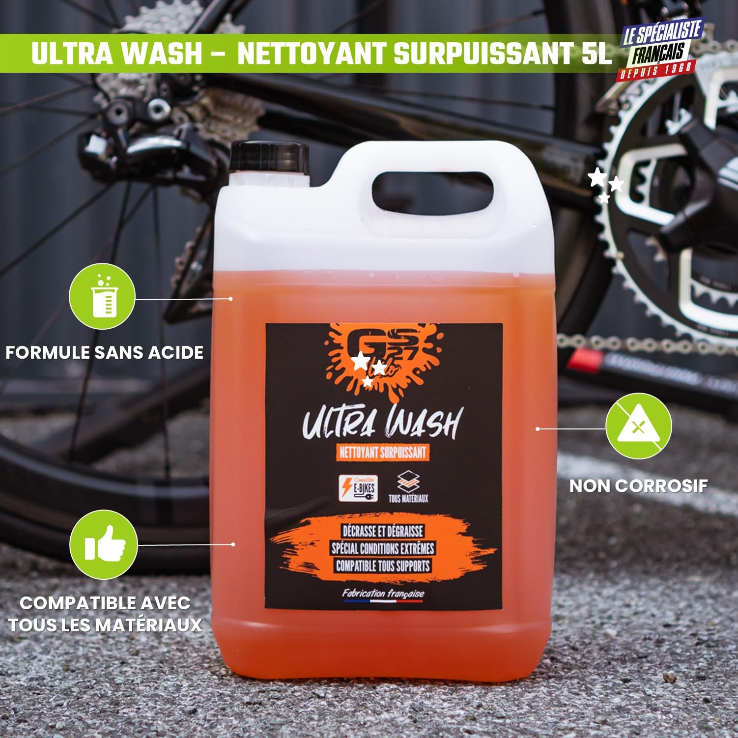 GS27 - Ultra Wash Moto - Detergente Surpotente - Compatibile con Tutti i Materiali - 5L