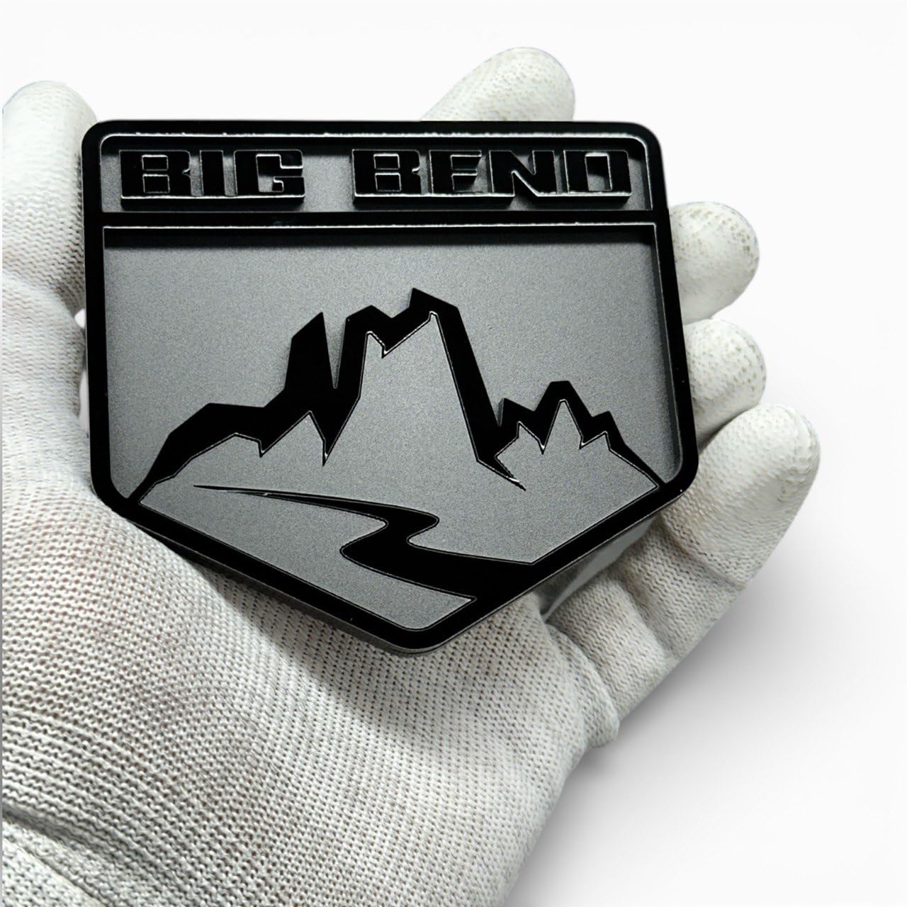 2X Big Bend Mountain Trail Custom Emblem Badge Logo for Ford Bronco Matte Black/Glossy Black Sport Offroad 4x4 SUV Truck Car-Safe Adhesive Easy Install