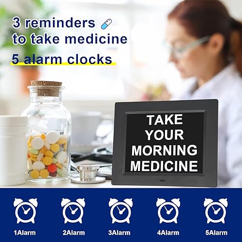 Miniatura 3 de Reloj con día y fecha para ancianos, demencia, reloj digital grande con calendario para personas mayores, pantalla grande (8 pulgadas)