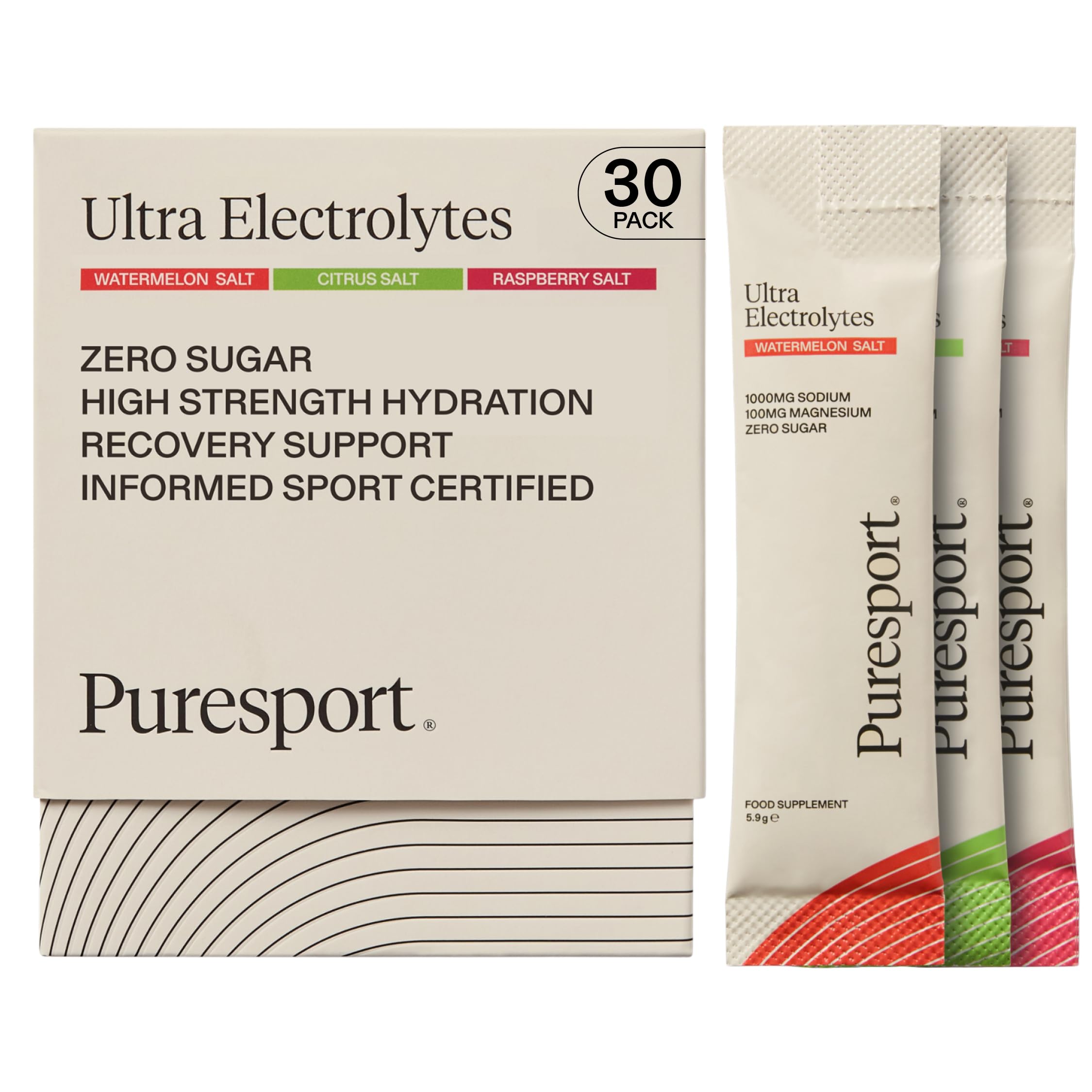 Puresport Ultra Electrolytes Variety Pack, 30 Sugar-Free Sachets