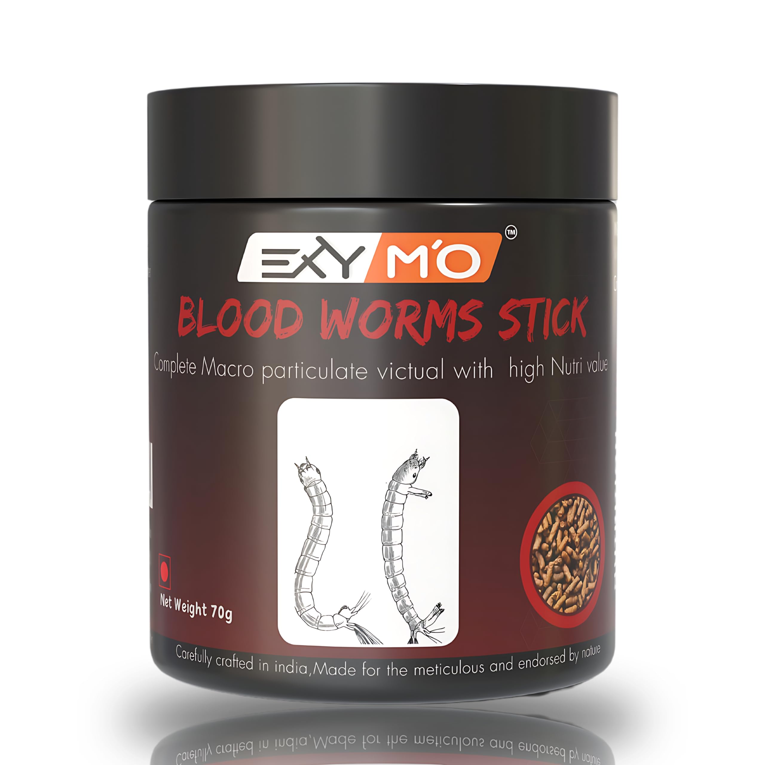 EXYMO BloodWorms Stick with 54% Protien.GoldFish,Arowana,Oscar,FlowerHorn,Carp,Discus,ParrotFish & All types of Chichleds (Floating Type|70g|1mm x 3mm|Pack of 1) (B0D49FNPLV) Amazon Price History, Amazon Price Tracker