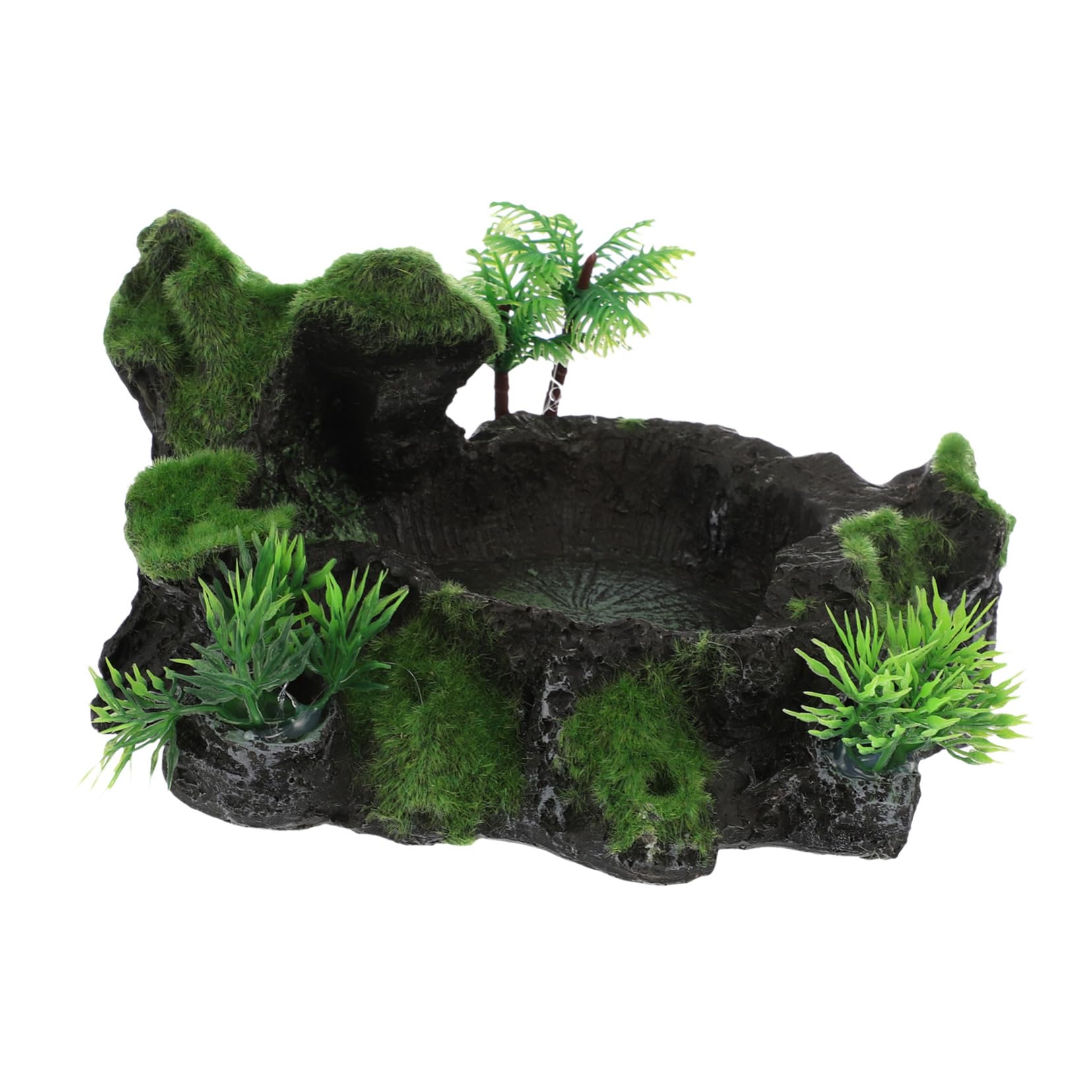 KESYOO Reptile Feeding Dish Decorative Lizard Bowl for Gecko Turtle More Faux Resin Aquarium Ornament Food Water Bowl for Terrarium Use