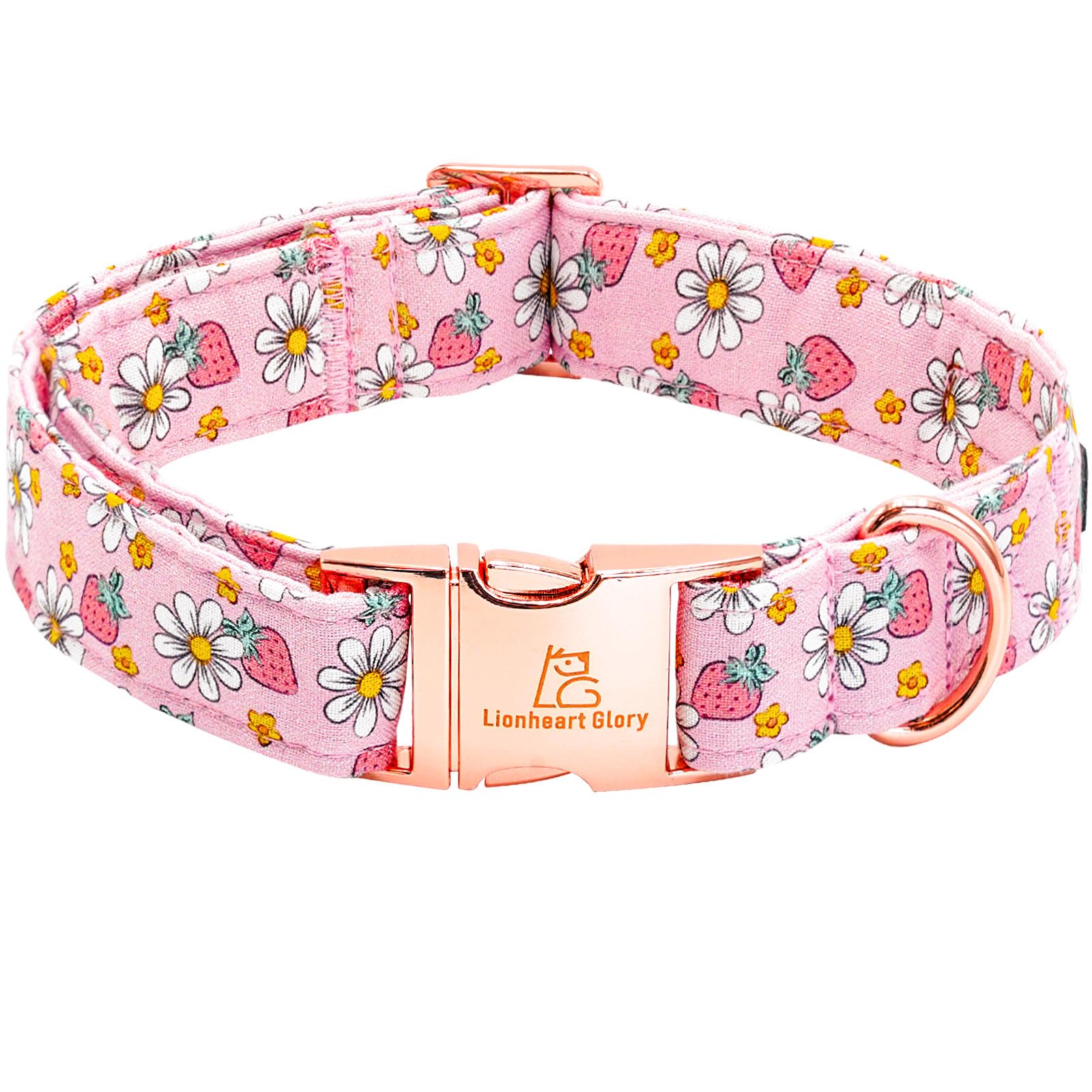 Lionheart glory Dog Collar Pink Dogs Collar Spring Summer Cute Collars Dog Female Soft Durable Adjustable Dog Collars for Small Dogs Pet Gift