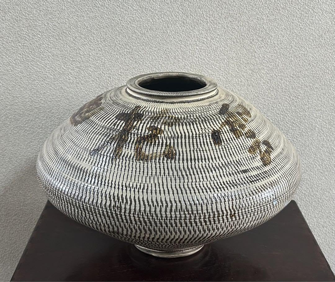Amazon.co.jp: 時代 小鹿田焼 大壺 み0627 : ホーム＆キッチン