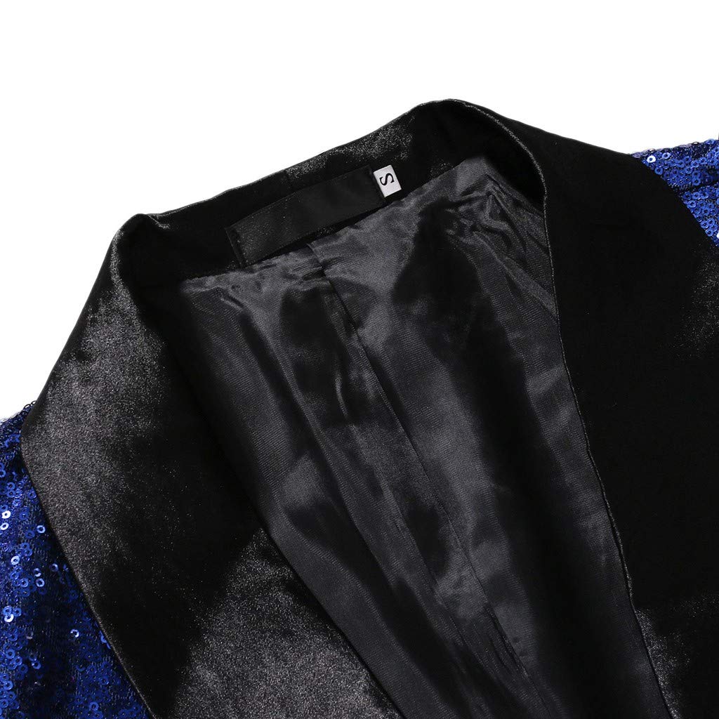 Herren Pailletten Sakko Gold Glitzer Blazer Slim Fit Hochzeit Mantel Langarm Mantel Anzug Herrenjacke Performance-Kostüm für Hochzeit und Party Formelle Kleidung für Herren