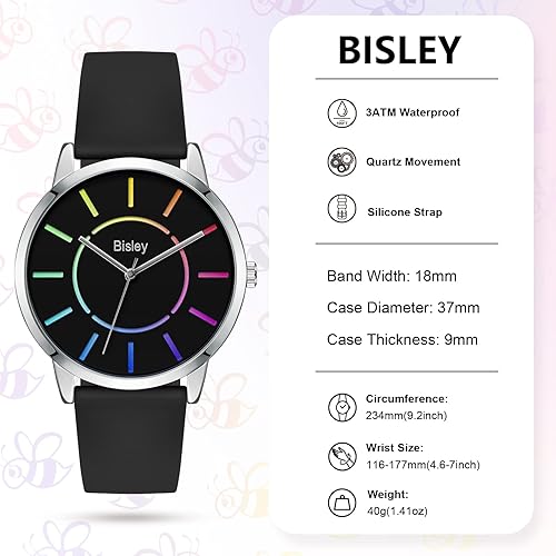 Miniatura 4 de Women's Watch Silicone Strap Casual Waterproof Quartz Watches Three Hands Watch Best Gift for Women Men