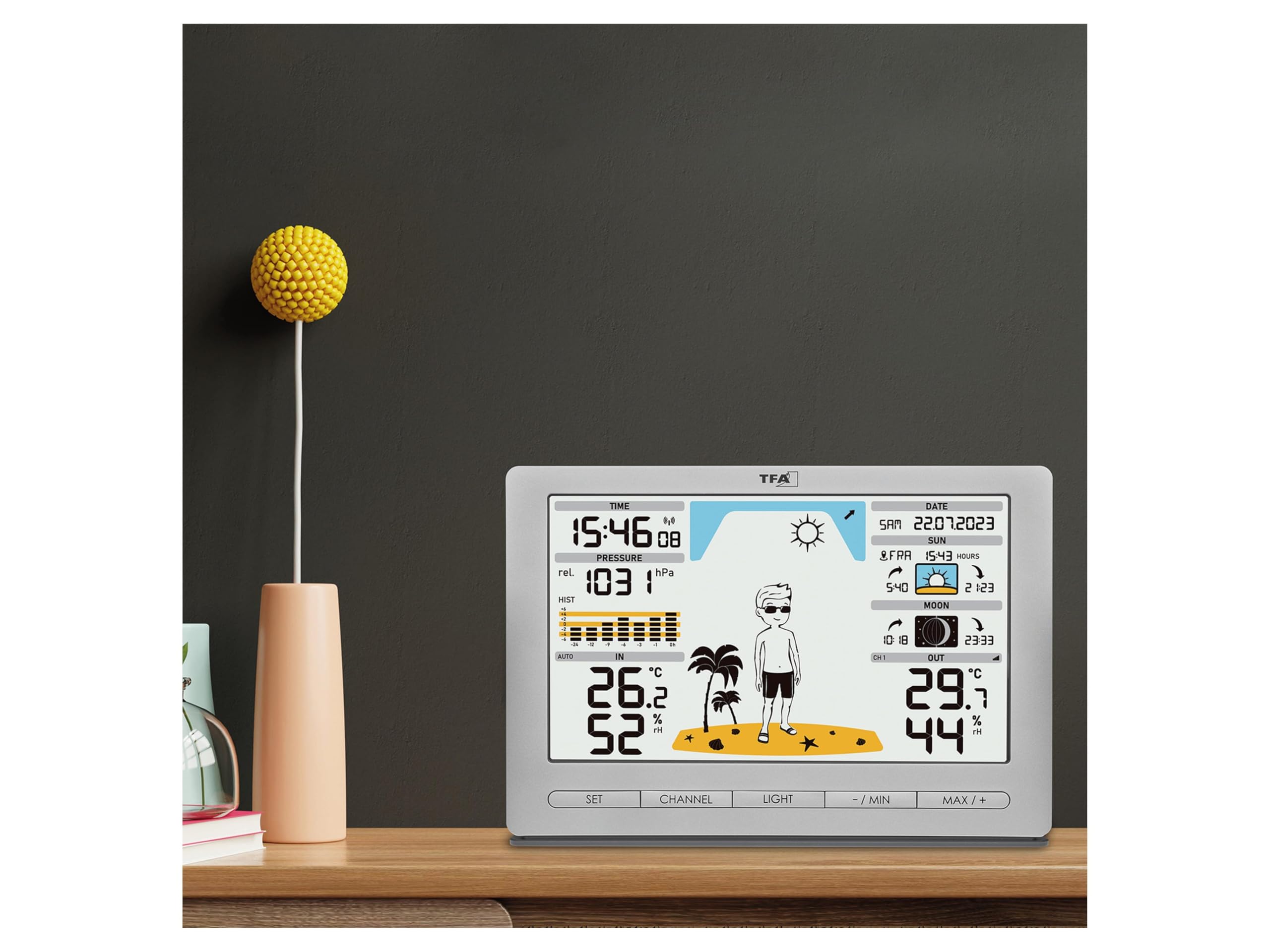 TFA Draadloos weerstation Quadro - Zilver TFA Draadloos weerstation Quadro - Zilver