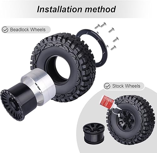 Miniatura 3 de Hobbypark Neumáticos RC 1.9 RC de 4.4 pulgadas de alto, goma suave, buen agarre para escala 110 TRX4 Axial SCX10 Redcat Gen 8 RC4WD Rocks Mud Dirt