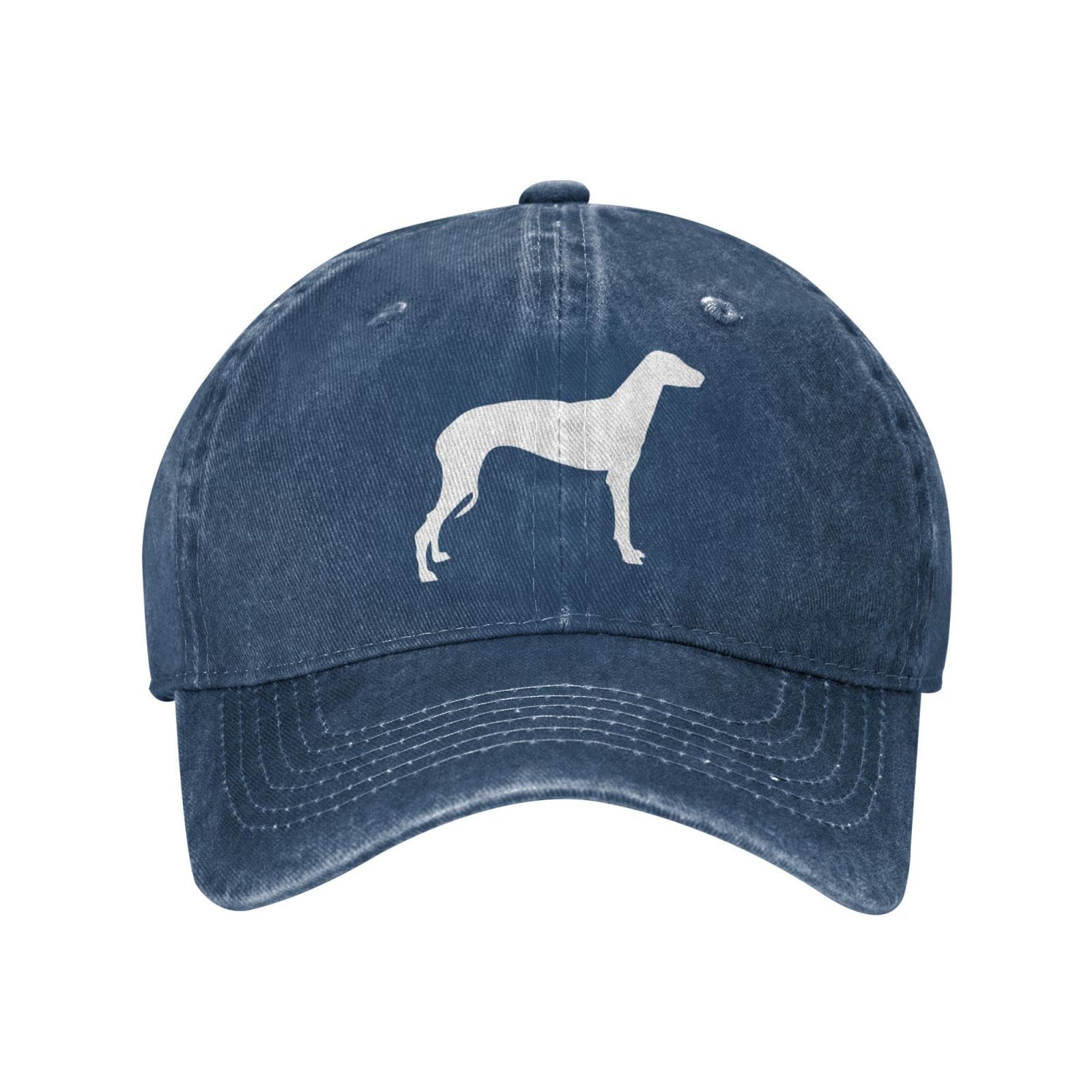 Lsjuee Unisex Navy Greyhounds Dog Cowboy Hat Baseball Caps Adjustable Sports Golf Denim Casquette Cap Black