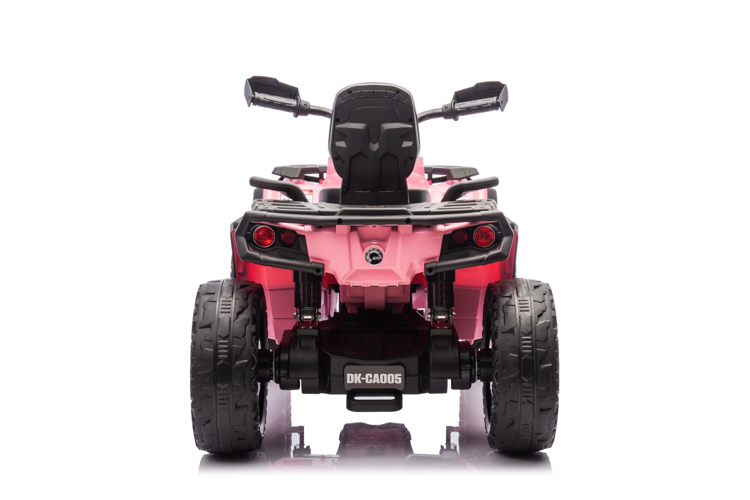 FINOOS Quad Electric Enfants 2 Places 24V, Can-am Outlander, Voiture Electrique Enfants 4x4, lumières LED, 24V, Moteurs 4 x 200W Batterie: 24V 7Ah, Roues Souples en EVA (Rose)