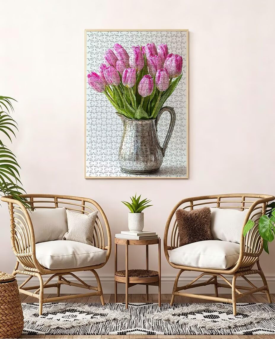 Puzzle 3000 elementów, czajniczek kwiaty puzzle dla dorosłych 3000, niemożliwe klasyczne układanki, drewniane układanki, gra rodzinna, do gry edukacyjnej wyzwanie zabawki, dekoracja ścienna prezent