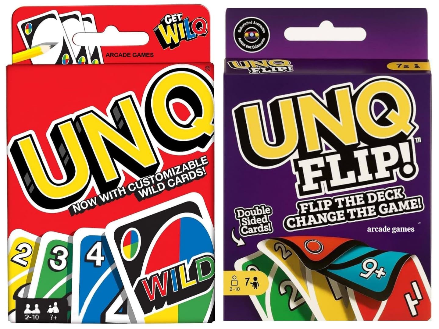 ARCADE GAMES Matte UNQ Classic & FLIP | Combo Pack of 2 Fast-Paced Card Games | Family Fun for Kids, Teens & Adults | Strategic, Action-Packed & Reversible Play | Travel Friendly & Gift-Ready
