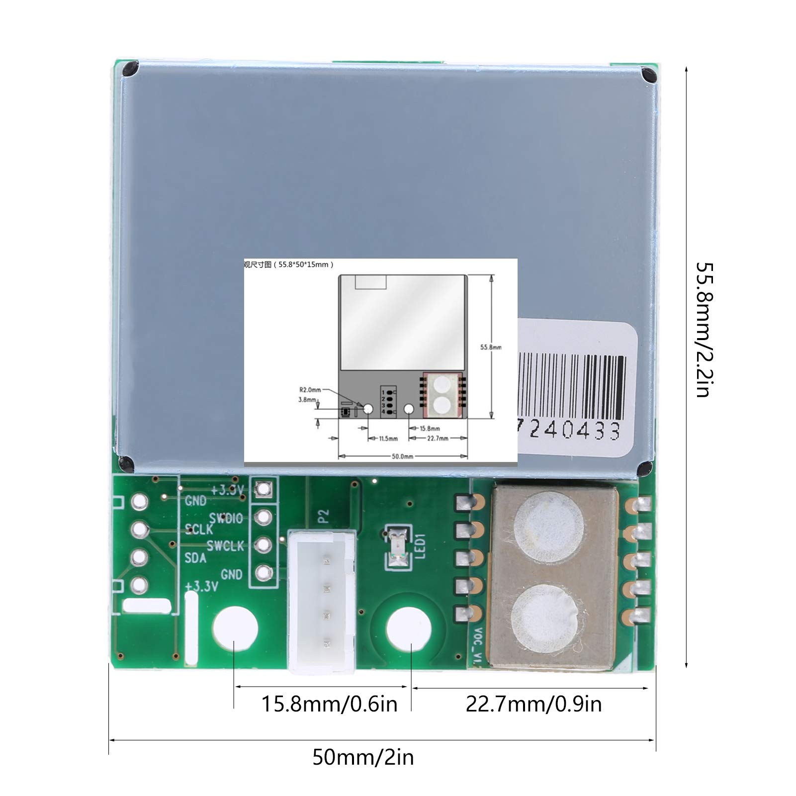 Módulo Sensor de Calidad del Aire con Detección de CO2 Soporte de Calibración de Chip Británico para Sistemas de Aire Cartón Sintético