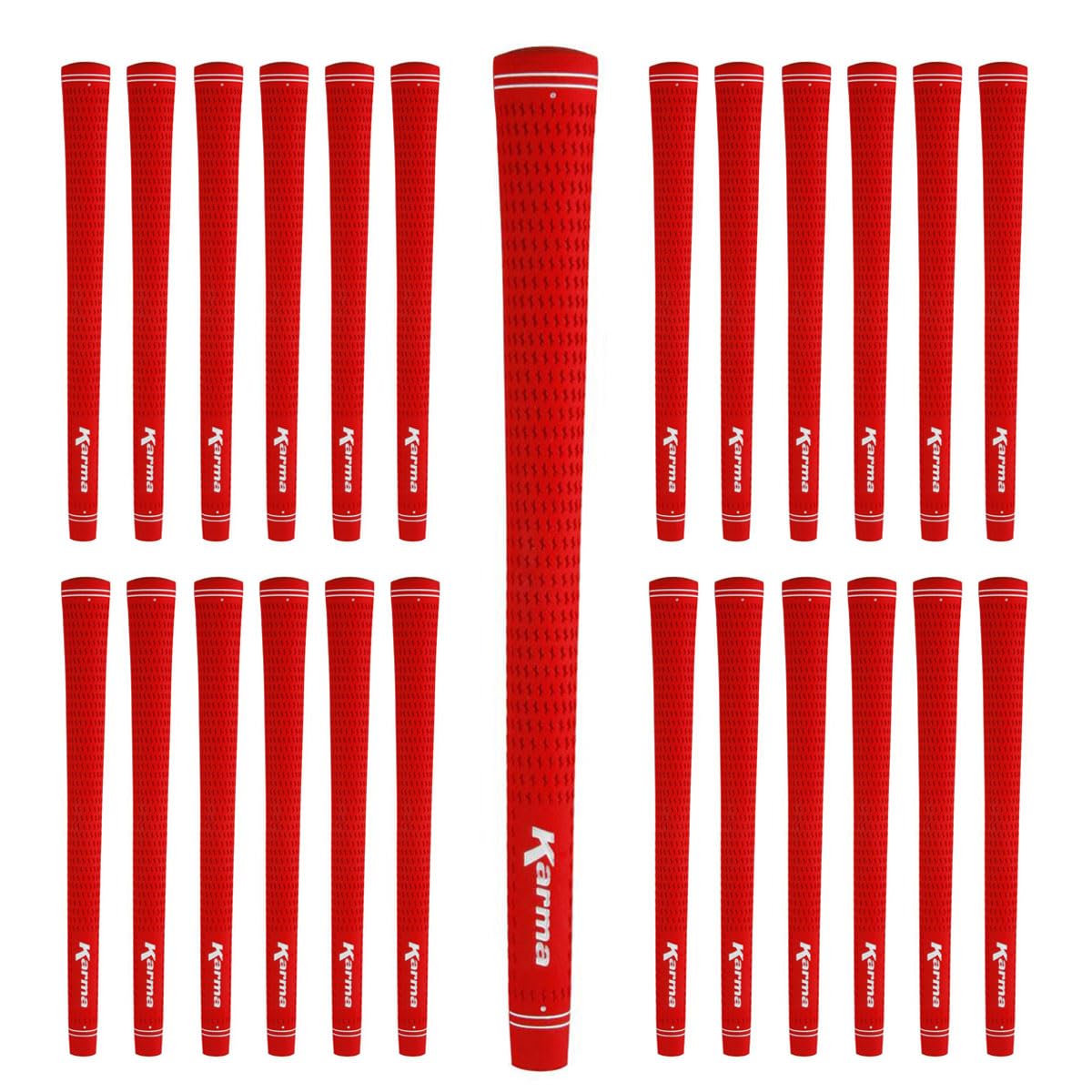 Karma Velour Golf Grips 25 Pack for Men, Women, Juniors | Undersize / Standard / Midsize / Oversize / Jumbo | 6 Colors | Bulk High-Performance Rubber