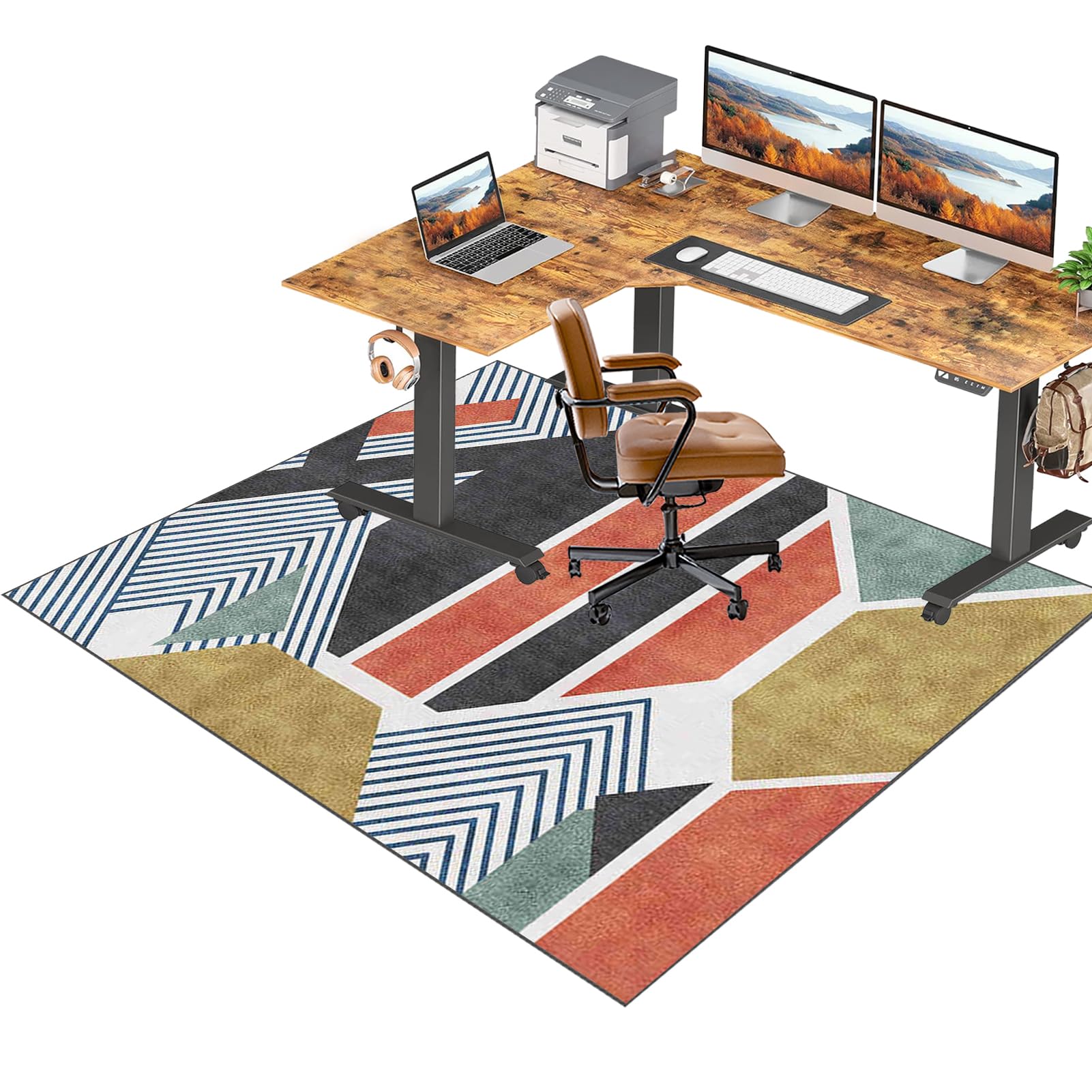 RxiBeFuw 180 x 200 cm Office Chair Mat for Hardwood Floor Carpet Protector Chair Mat Gaming Chair Mat Large Anti-Slip Desk Chair Mat for Carpet Floors, Floor Protector Mat for Office Home