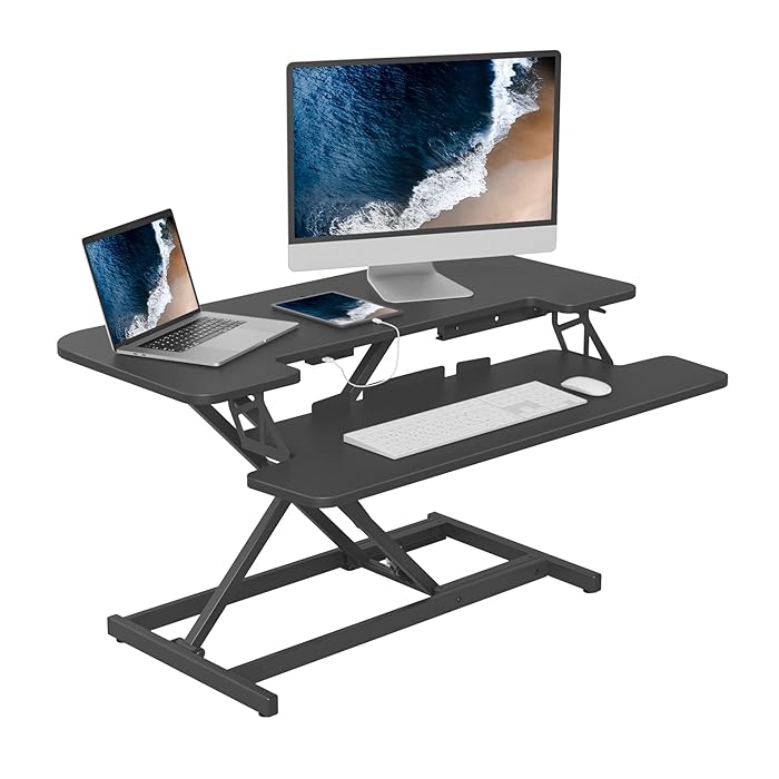 Buy FEZIBO 36” Height Adjustable Standing Desk Converter with USB
