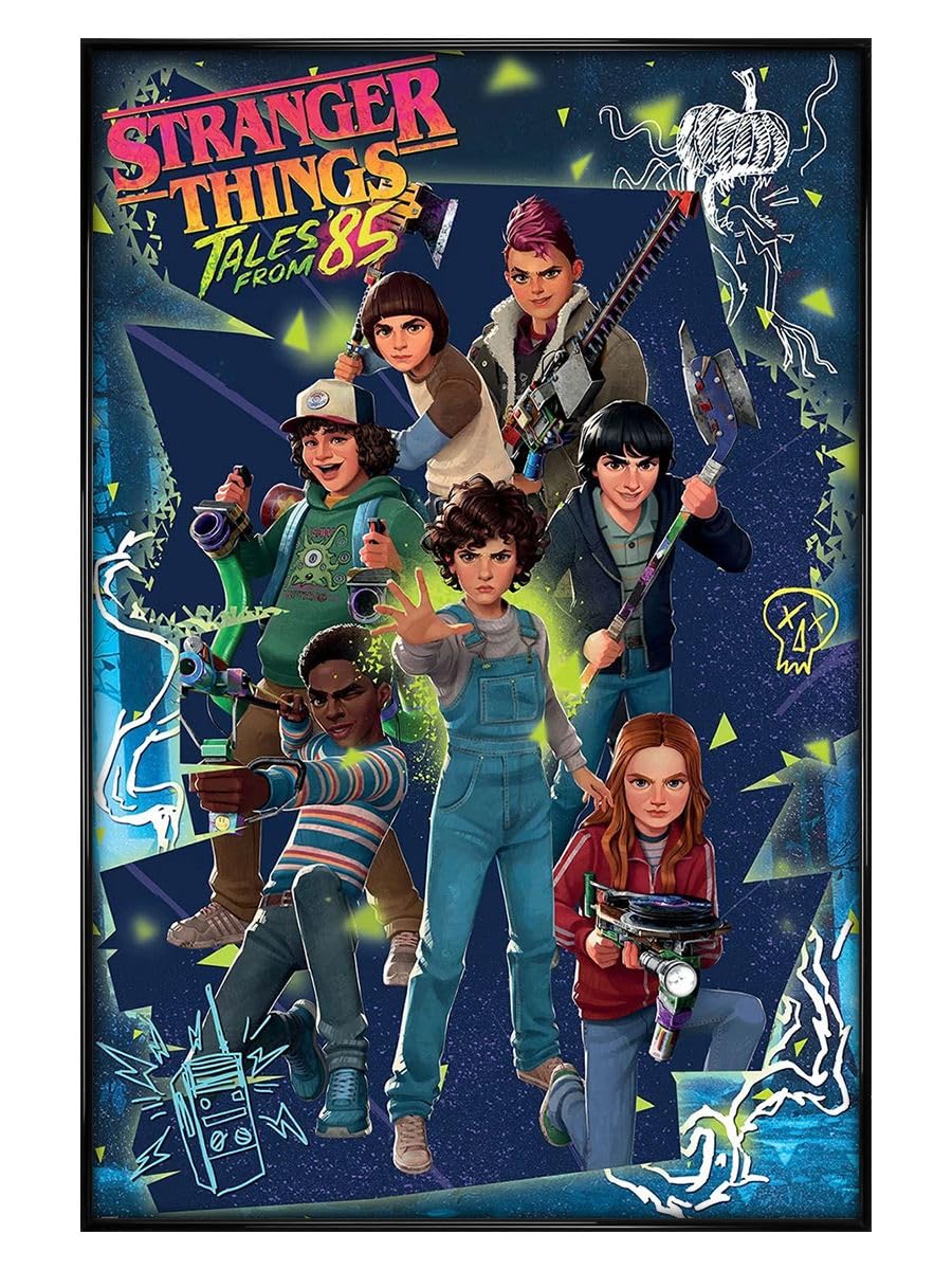 Grindstore Stranger Things Tales From '85 (Cast) Maxi Poster - Black Gloss Framed