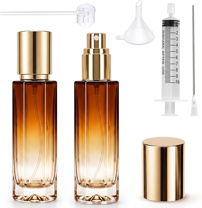 Frasco de Perfume de Vidro Recarregável WXS-CHALL Octopus-Coffee com Pulverizador de Névoa Fina e 3 Acessórios de Transferência