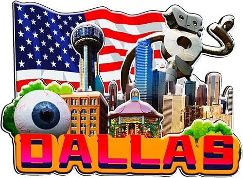 Imán de madera para nevera de Dallas, Texas, Estados Unidos, 3D, monumentos de viaje, coleccionables, recuerdos, decoración hecha a mano -1551