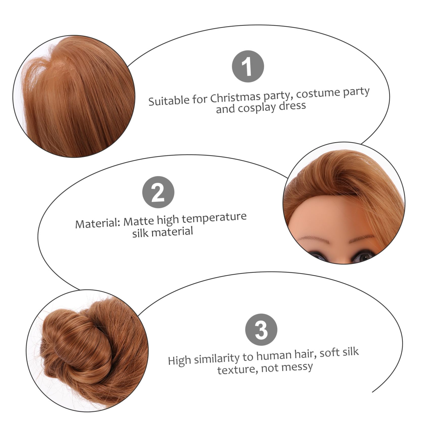 Mannequin Puppenkopf mit Hochtemperatursilk Haarstyling Puppe mit Ständer für Flechten und Dutt Geeignet für Kinder und Frauen im Friseursalon oder Zuhause