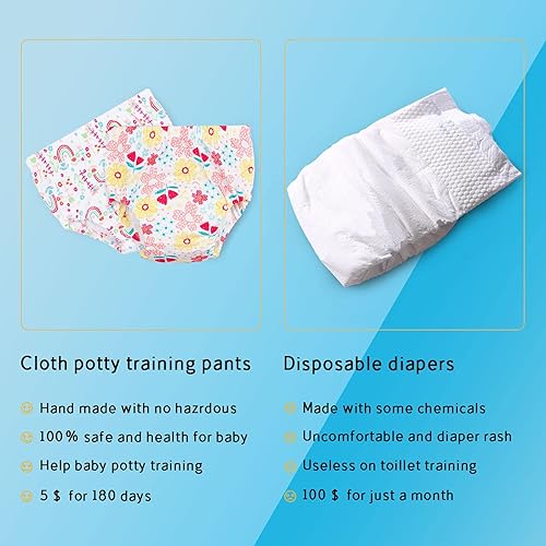 Miniatura 5 de Paquete de 4 pantalones de entrenamiento para ir al baño pequeños, ropa interior de entrenamiento de algodón, talla 2T, 3T, 4T, ropa interior