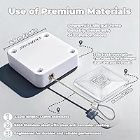 Vista 3 de SHIMIDO - Cierrapuertas automático mejorado sin perforaciones de 1000 g para puerta de pantalla, cierrapuertas automático deslizante con cordón