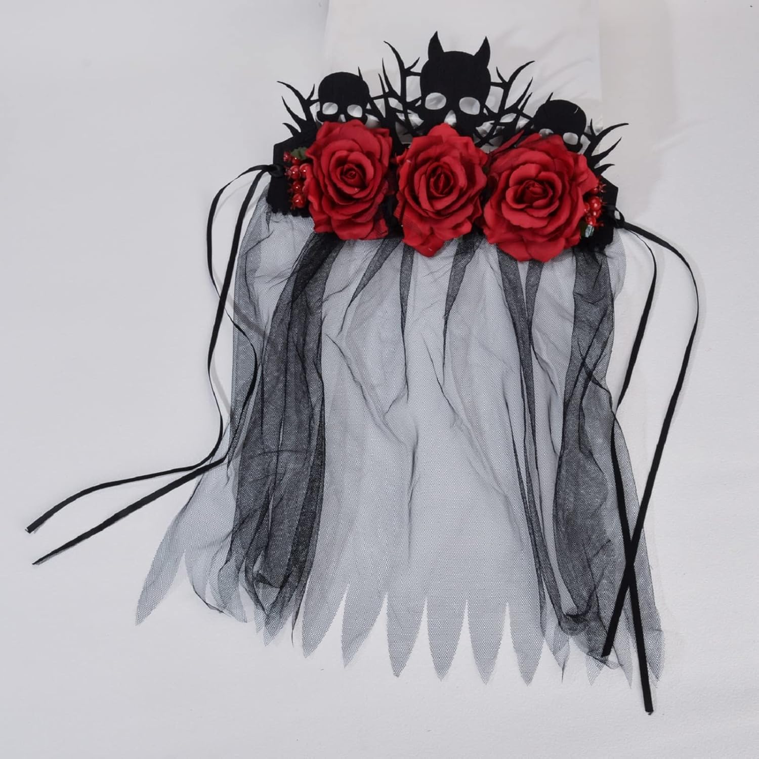 Floral Fall Rose Red Rose Flower Crown Woodland Hair Wreath Festival Headband F-67 (Ivory) : Beauty & Personal Care