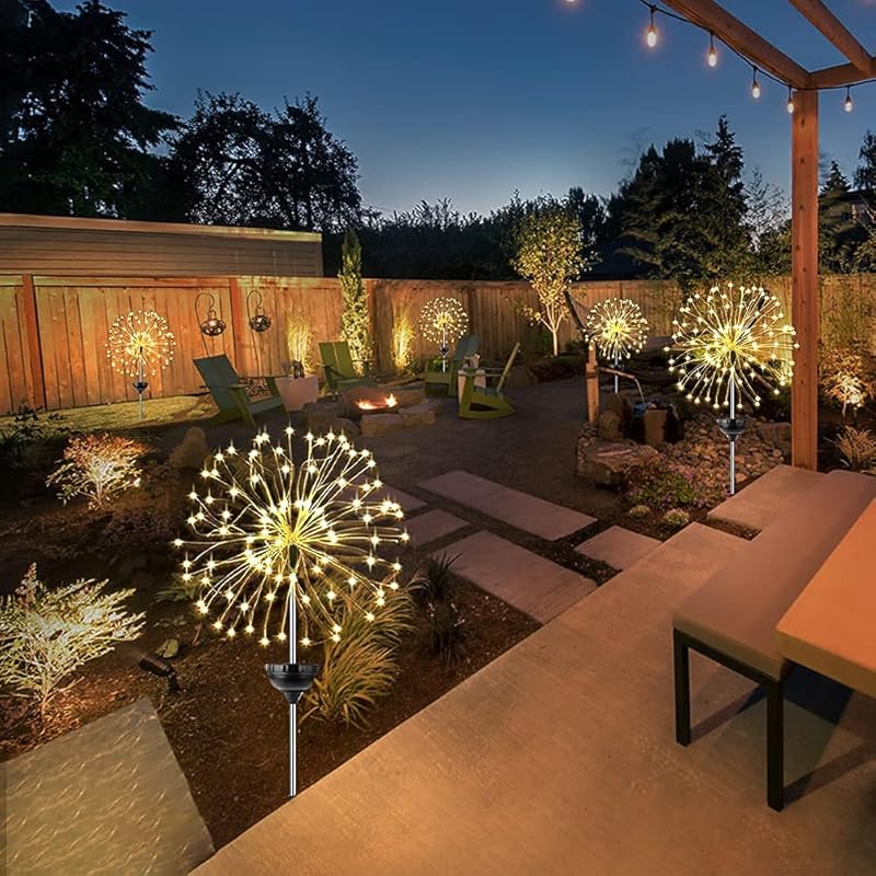 エクステリア シルバーグレー サイズ ソーラーライト屋外ガーデン 3パック花火ガーデンオーナメントライト 芝生経路テラスウェディングパーティー装飾用1ledソーラーフェアリーストリングライト Warm White Qskyy24zys Www Boulevardrestaurants Com