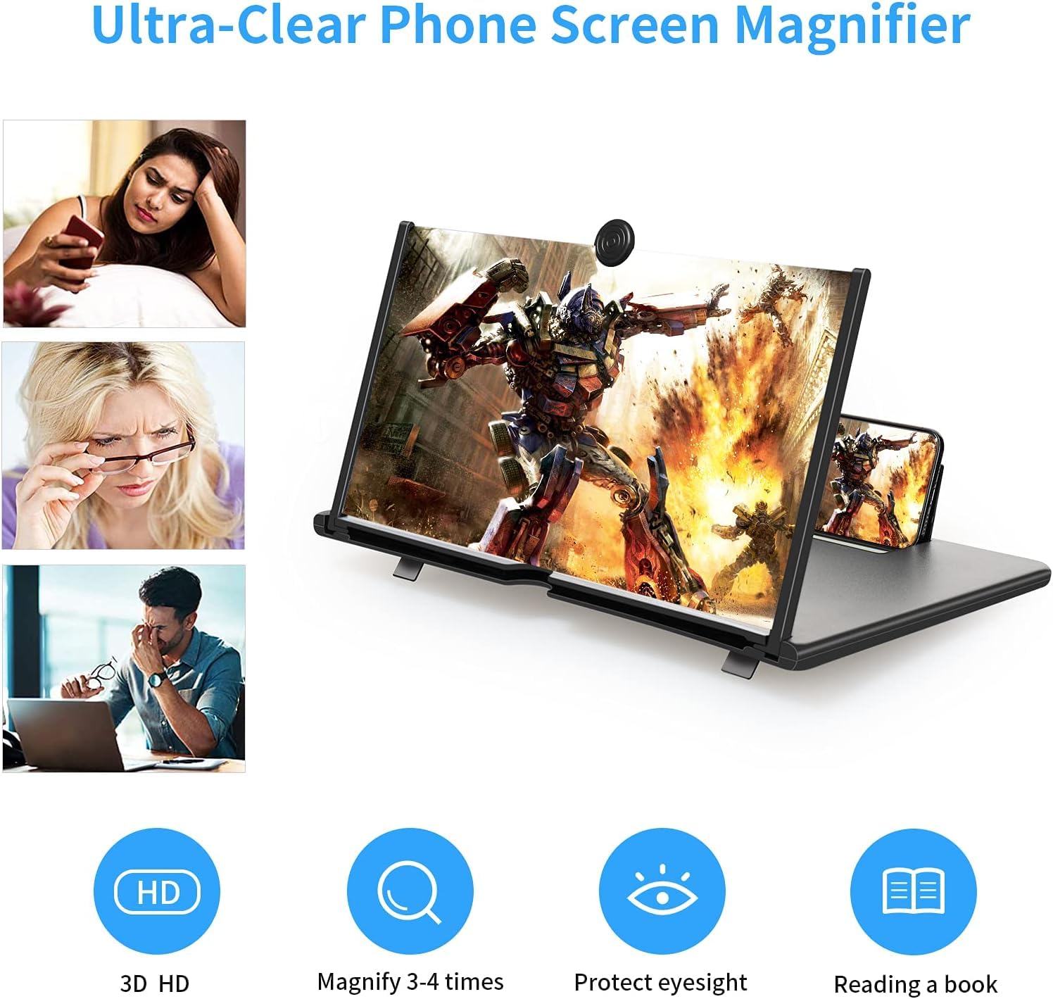 Support Téléphone Cinema Agrandisseur D'Écran Téléphone 16 Pouces JUYUANDE - Loupe 3D HD Pliable Pour Films Agrandisseur écran Phone