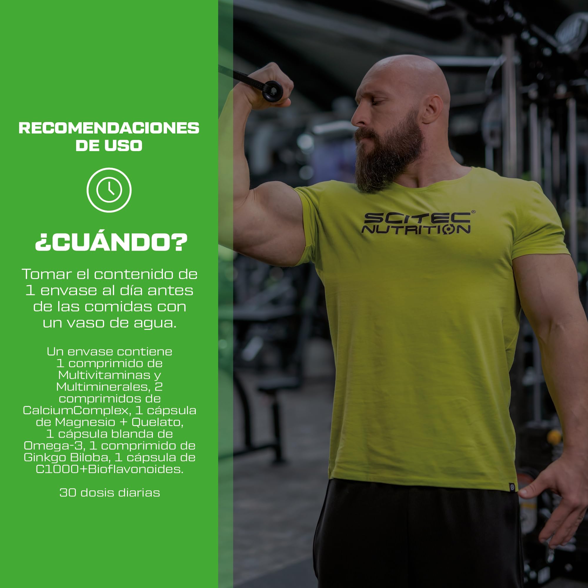 Scitec Nutrition Multi Pro Plus - Complemento Alimenticio Multivitamínico 29 en 1 con Omega-3, Calcio y Ginseng - Suministro para 30 días en cómodos sobres