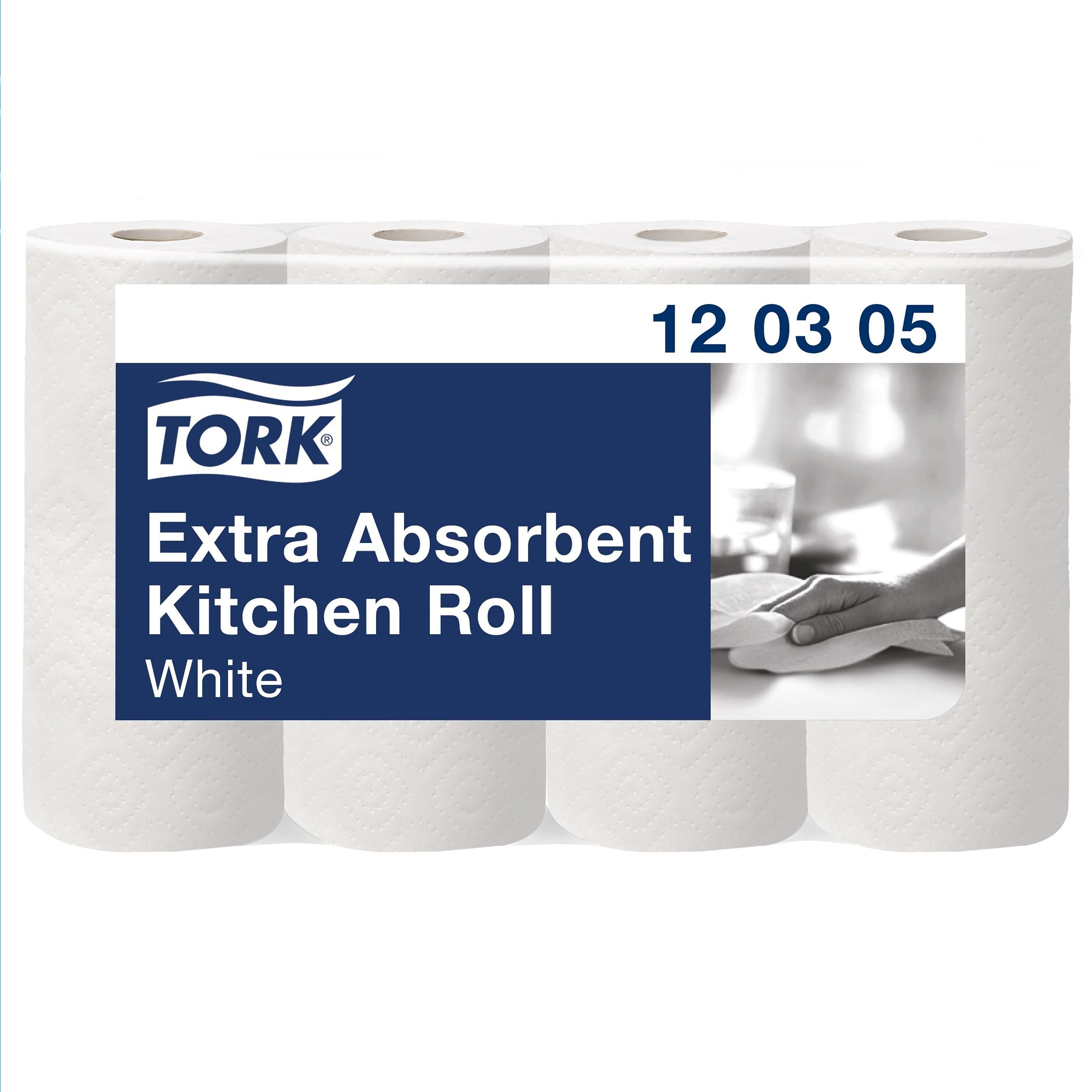 Tork Rouleau d’Essuie-tout extra-absorbant blanc, Premium, 3 plis, 48 x 12,2 m, 120305