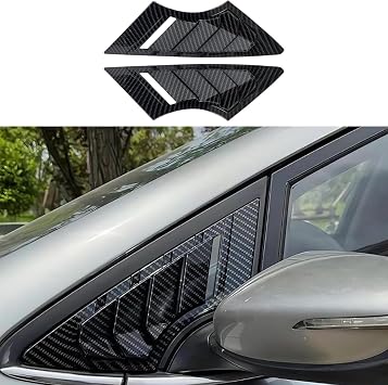 Fits for KIA Forte 2014 2015 2016 2017 2018 2PCS ABS Sport Style Front Side Window Louvers Side Vent Window Decorative Covers Auto Exterior Decoration Trim AccessoriesCarbon Fiber