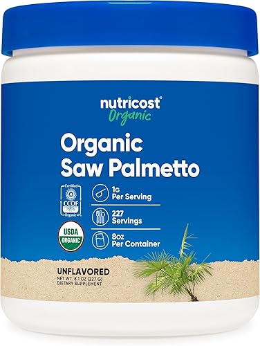 Nutricost Palmetto de sierra orgánica 8 onzas, 227 porciones, hecha con suplemento orgánico de palmetto, sin gluten