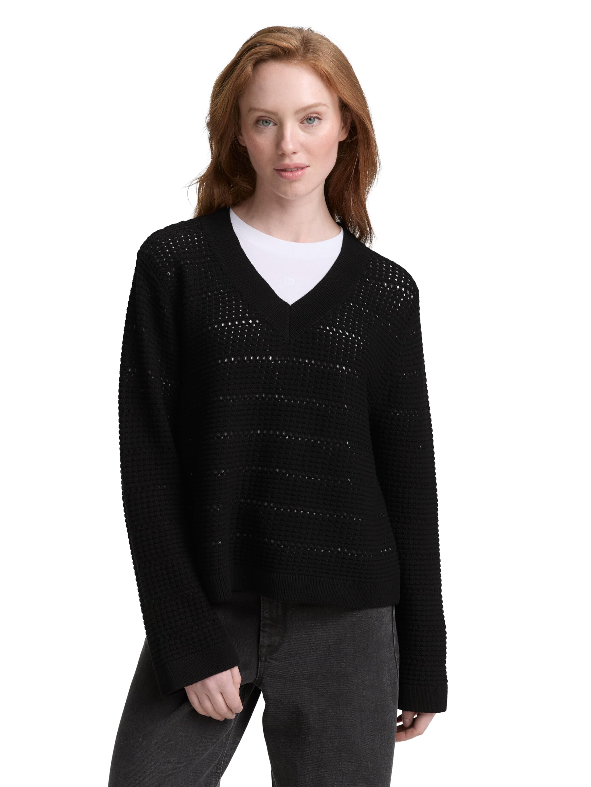 TOM TAILOR Denim Women's Jumper, 14482 - Deep Black, M
