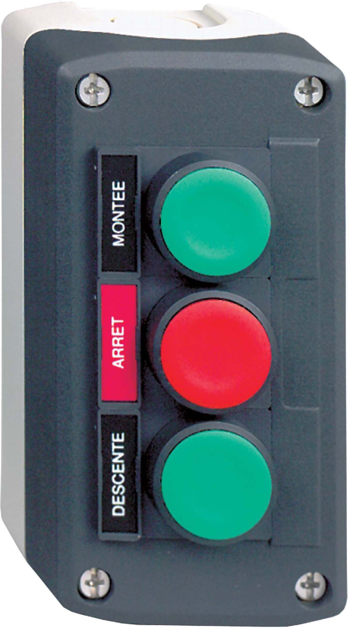 CAJA 3 PULS.VERDE-ROJO-VERDE CON ETIQ.MO