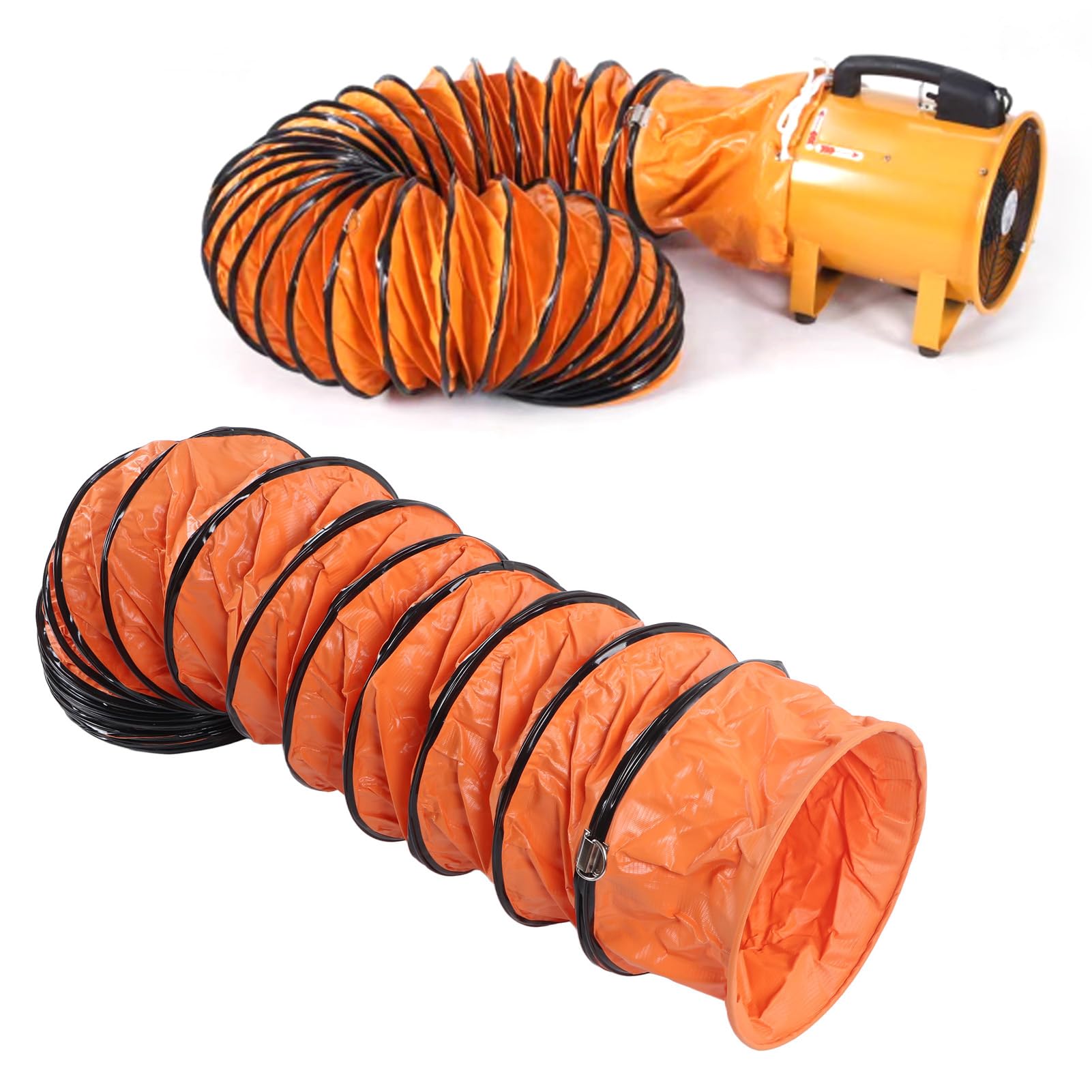 Warmluftschlauch 10 M Flexibler Pvc-Kanalschlauch Mit 2-Teiliger Klemme Stabiler Luftstrom, Verstellbares Design, Hochwertiges Pvc-Material Für Lüftungsventilator Und Rohrleitungsanwendungen