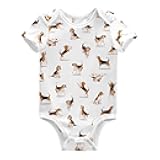 Sletend Unisex Baby Short Sleeve Bodysuits Boy Girl Cotton Newborn Outfit Clothes 0-24 Months