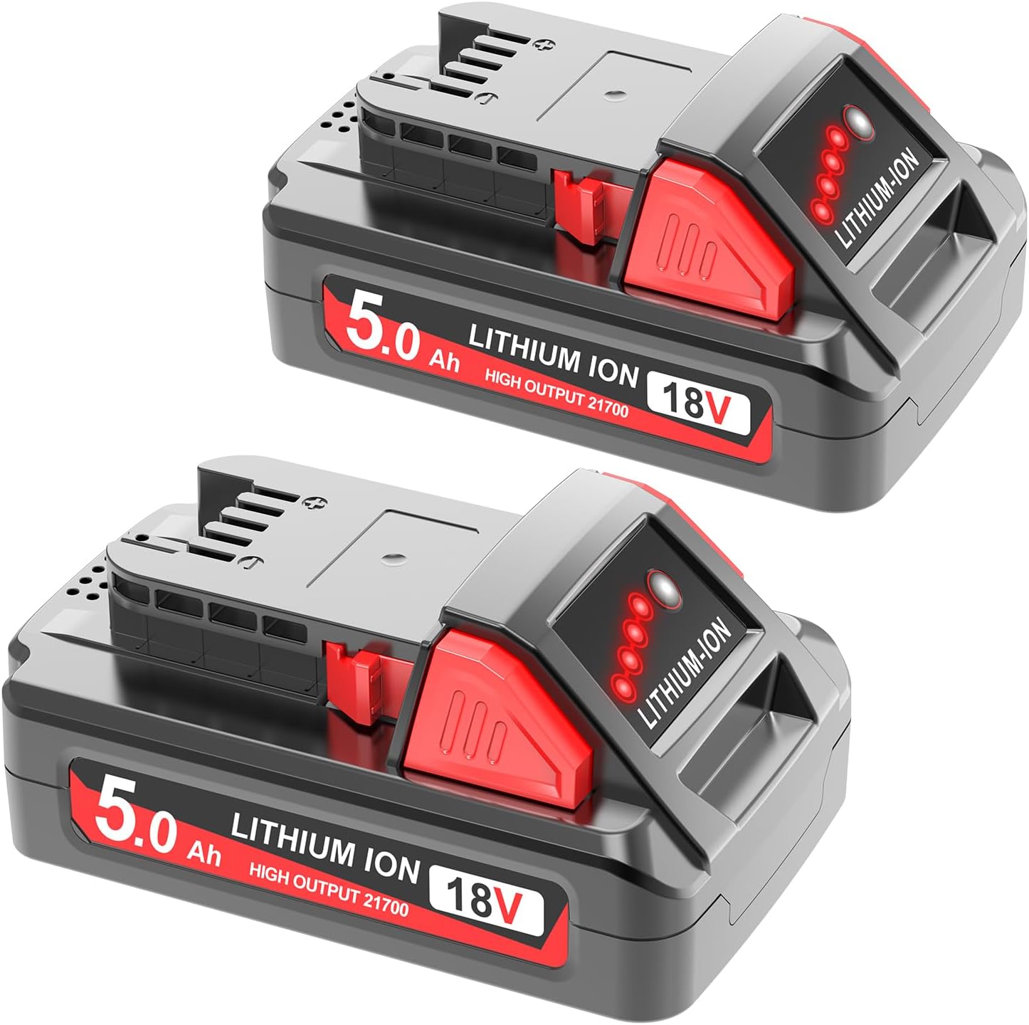 2-pack 18V 5.0Ah M18 battery replacement for Milwaukee
