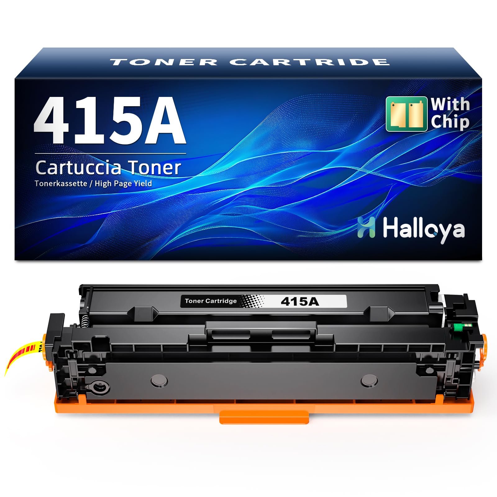 Halloya Toner 415A nero con chip compatibile con HP 415A Toner W2030A per toner HP Color Laserjet Pro MFP M479fdw M479fnw M479dw M479fdn M454dw M454dn