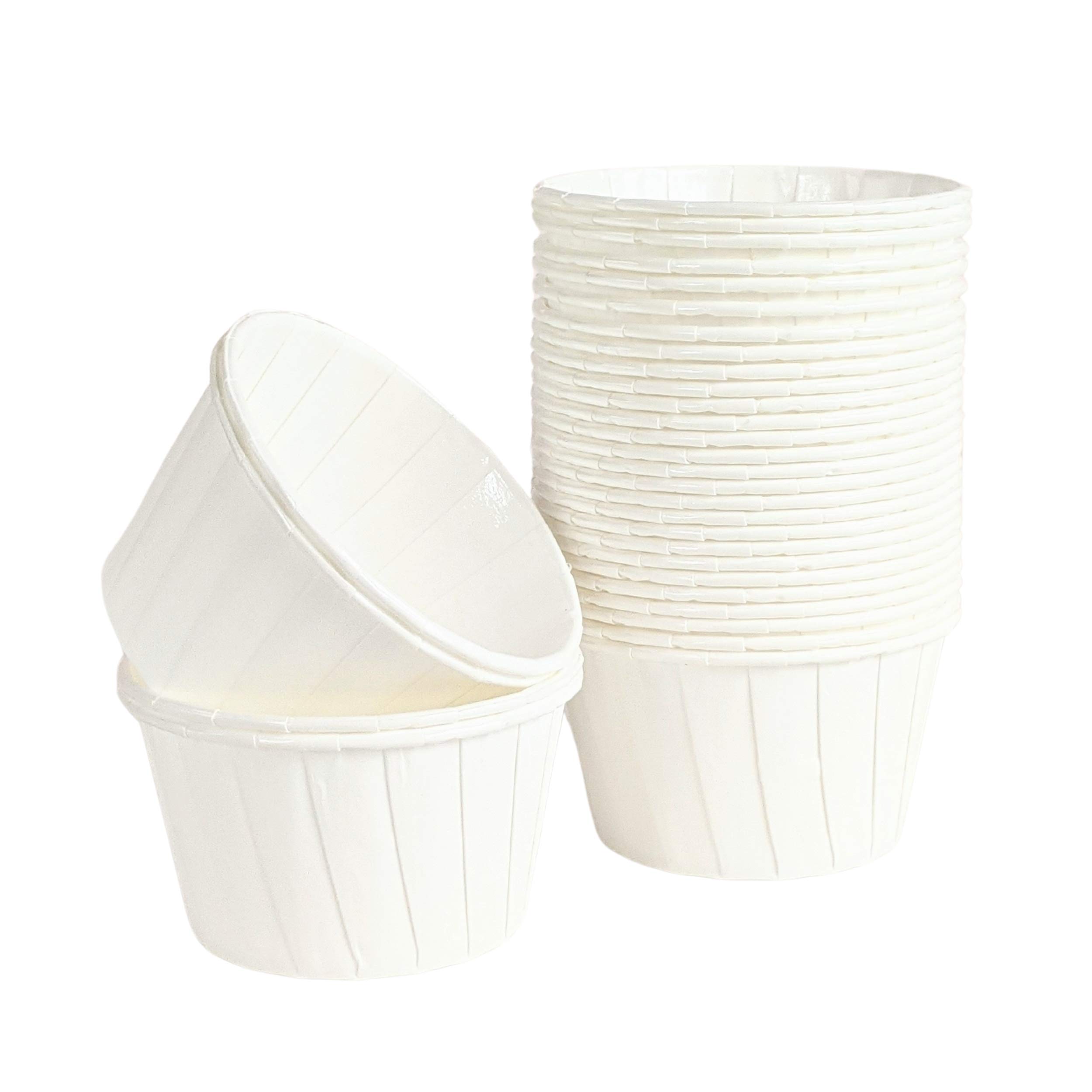 Cups & Cases 48 Pack White Pleated Baking Cups Standard Size Cupcake Cases โ image 1