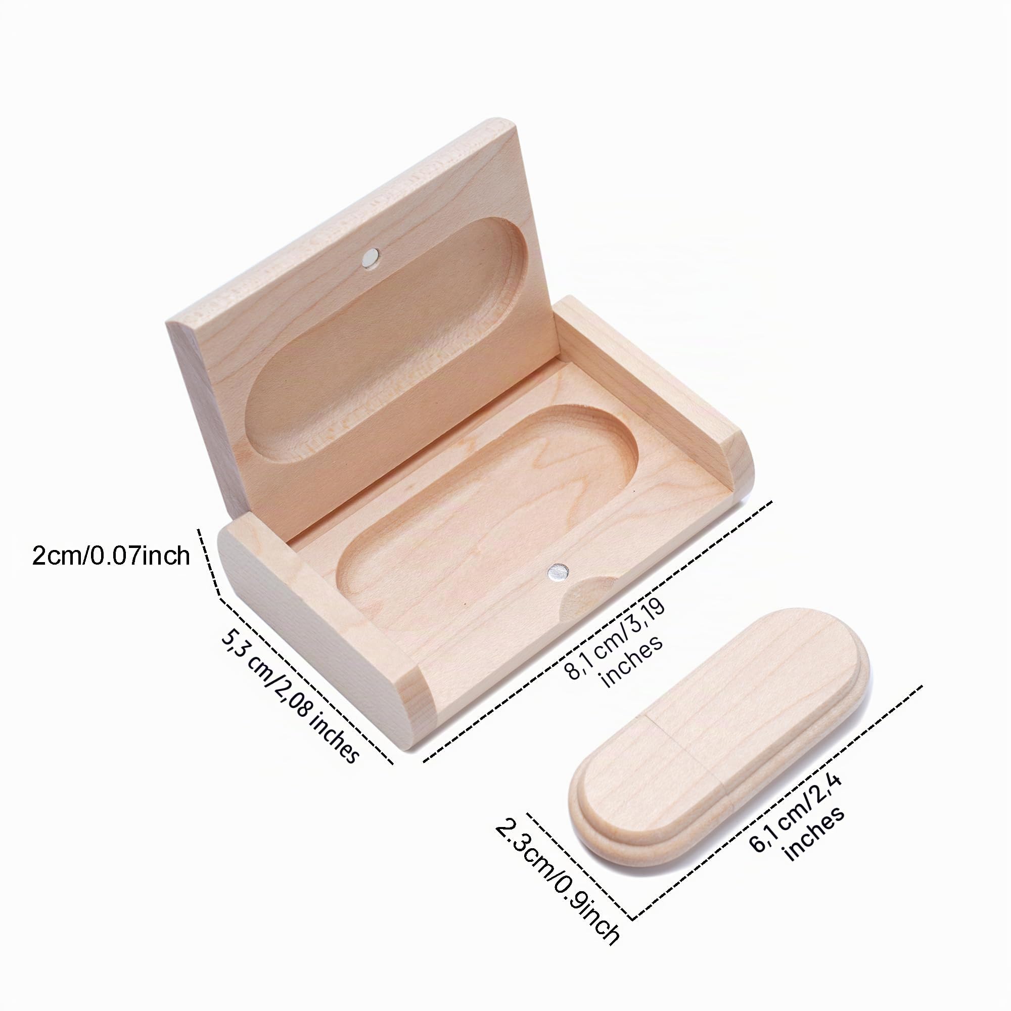 Lot de 5 clés USB en bois avec boîte en bois (3,0/32 Go)