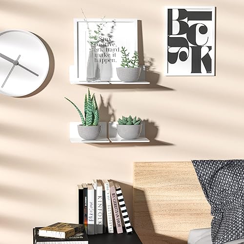 Miniatura 7 de Paquete de 2 estantes de pared pequeños de acrílico de 6 pulgadas, estante flotante para montaje en pared, repisas de acrílico para figuras Funko