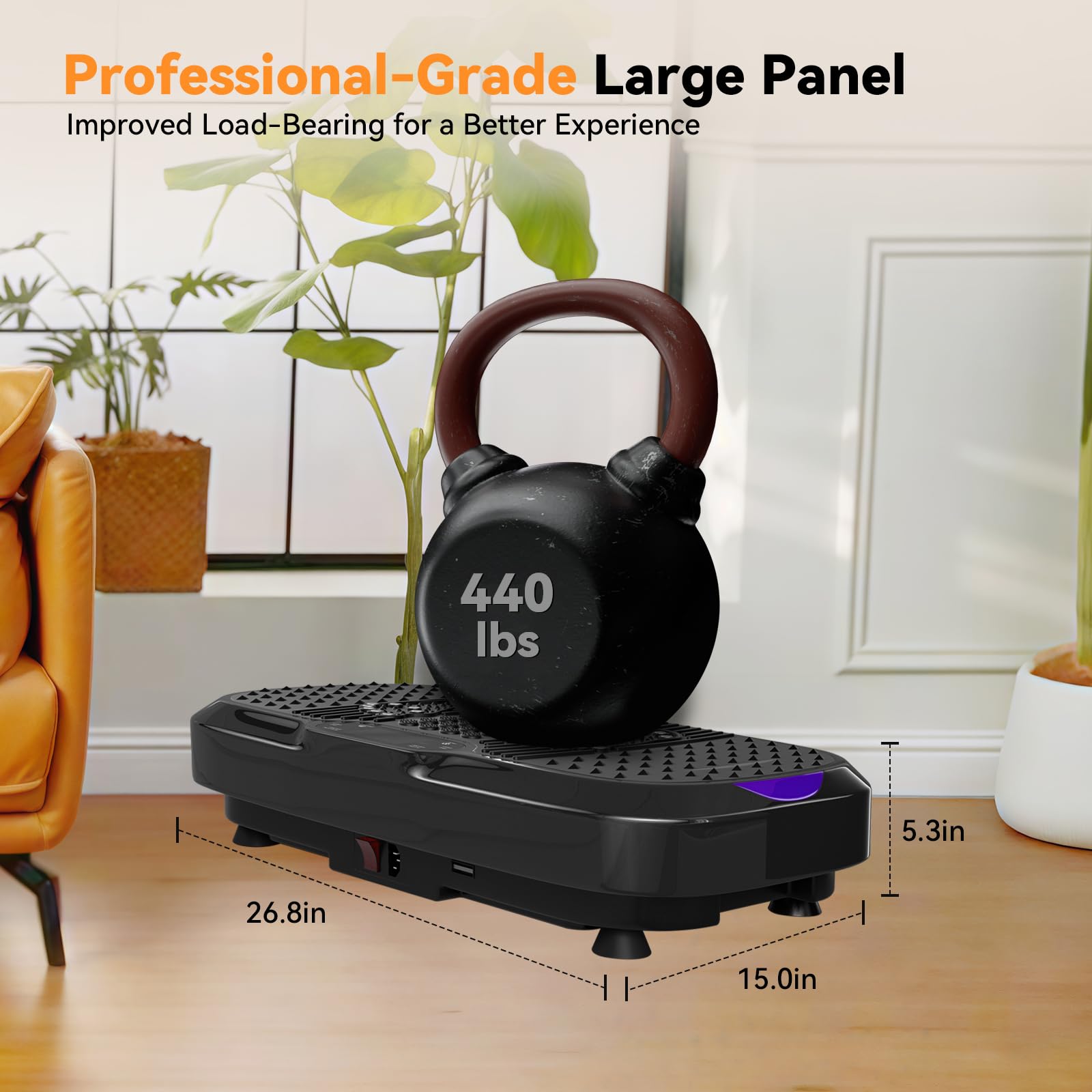 Piastra Vibrante Per Allenamento Totale – UCIN, 200W, Carico Max 199,6 Kg, Con Musica Bluetooth E Luci LED, Palla Pilates E Fascia Inclusi