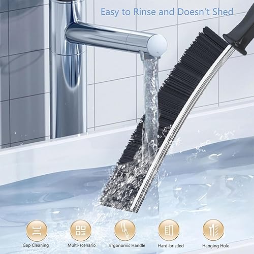 Miniatura 8 de Ghislaine Cepillo de limpieza de hendiduras de cerdas duras, cepillo de limpieza de huecos, herramienta multifuncional de limpieza de hendiduras