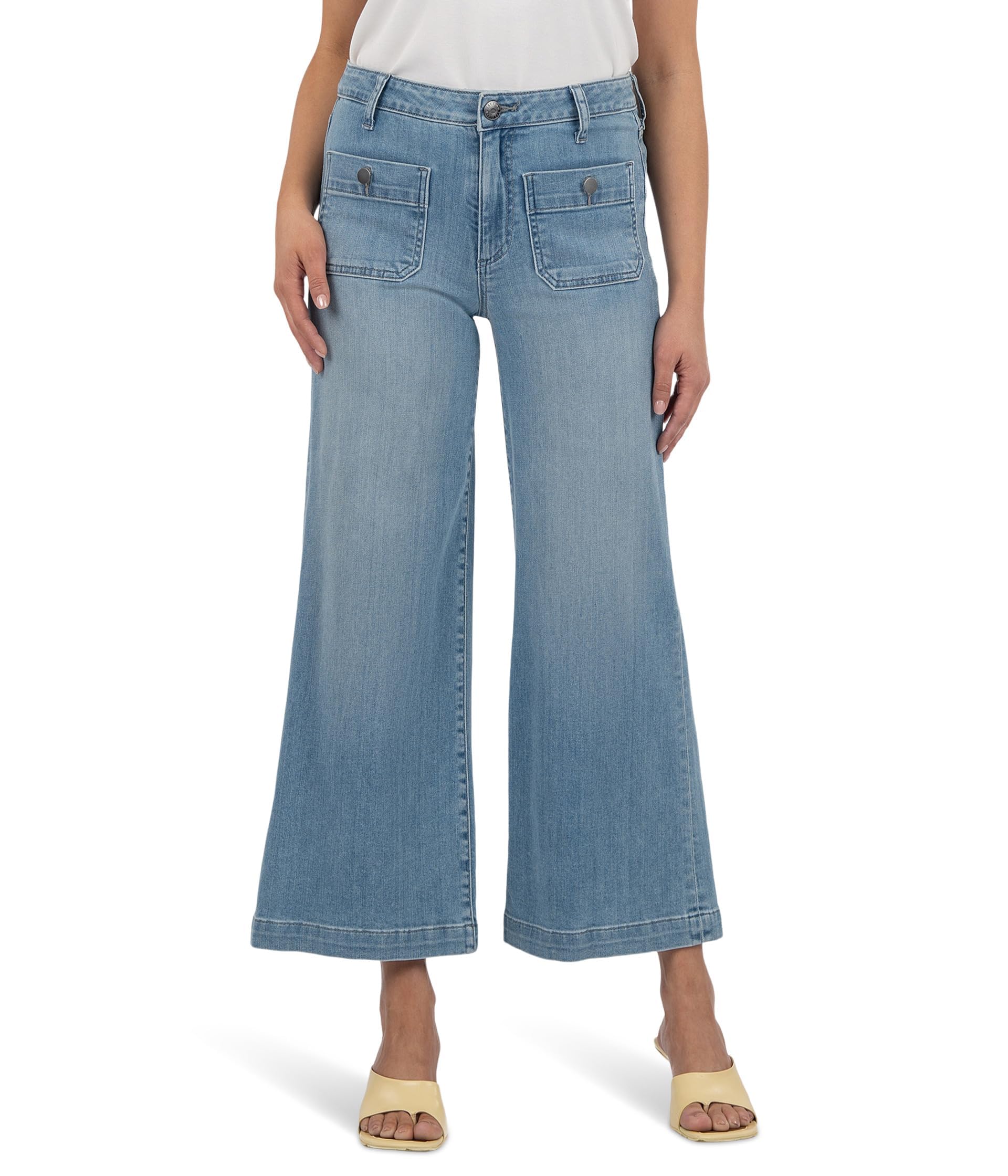 (取寄) カット フロム ザ クロス レディース メグ ハイ ライズ ワイド レッグ w パッチ ポケッツ レギュラー ヘム KUT from the Kloth women Meg High Rise Wide Leg W Patch Pockets Regular Hem Effectiveness with Dark Base Wash KUT from the Kloth Women's Meg High Rise Wide Leg with Patch