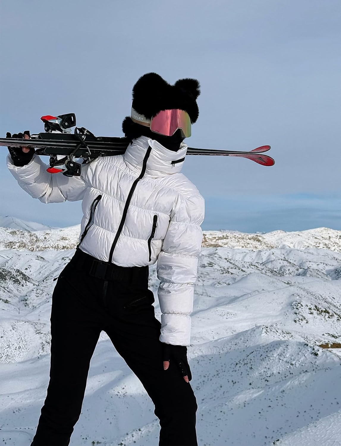 GSOU SNOW Womens Ski Suits Down One Piece Snowsuit Waterproof Snowboard Jumpsuits Winter Ski Outfit - Image 4