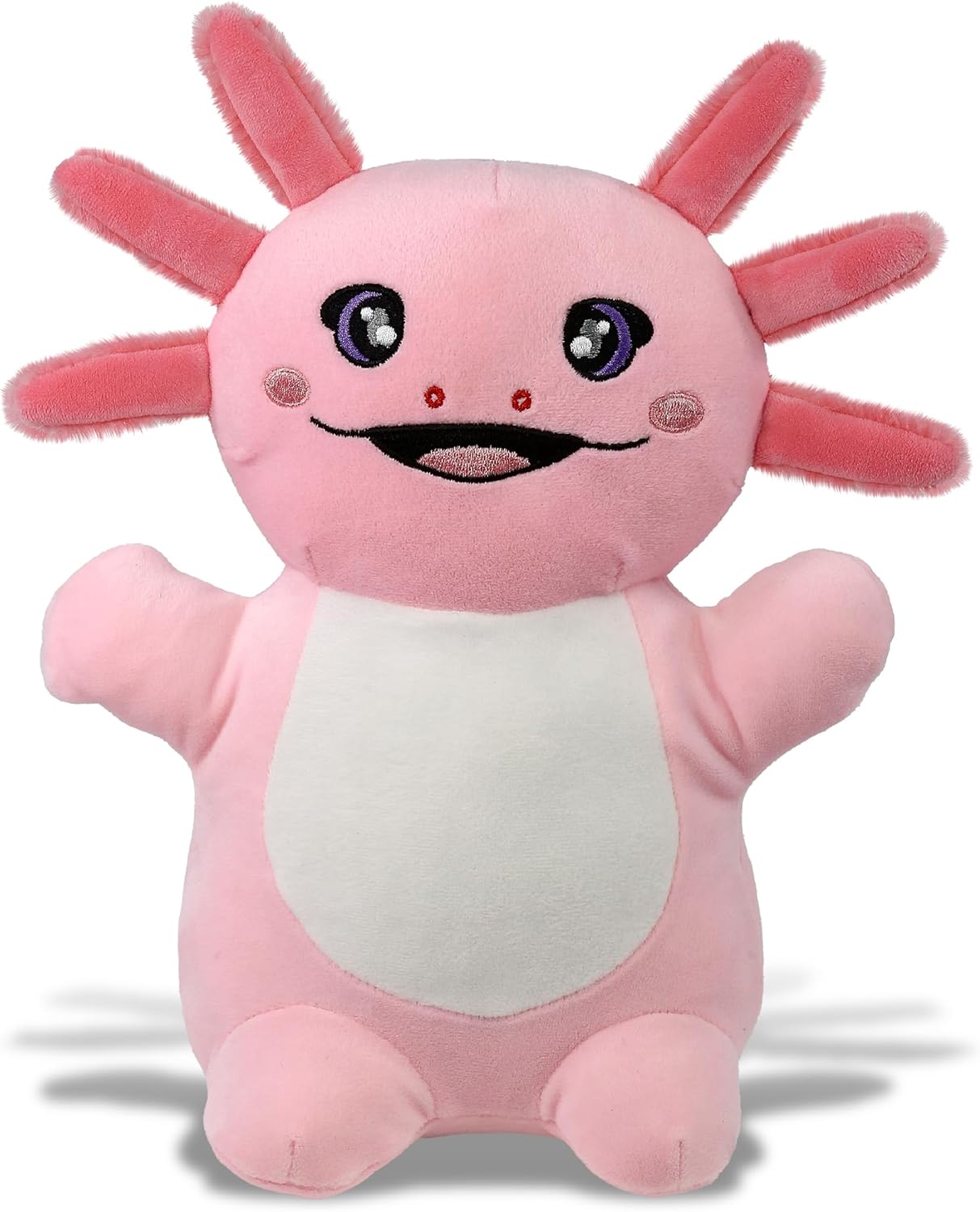 DolliBu Snug-Mooshies Standing Axolotl Stuffed Animal Plush Toy - Wild Super Squishy Soft Animal Friend for Girls and Boys, Medium Huggable Cute Plush for Kids Play, Cuddling and Decoration - 10 Inch